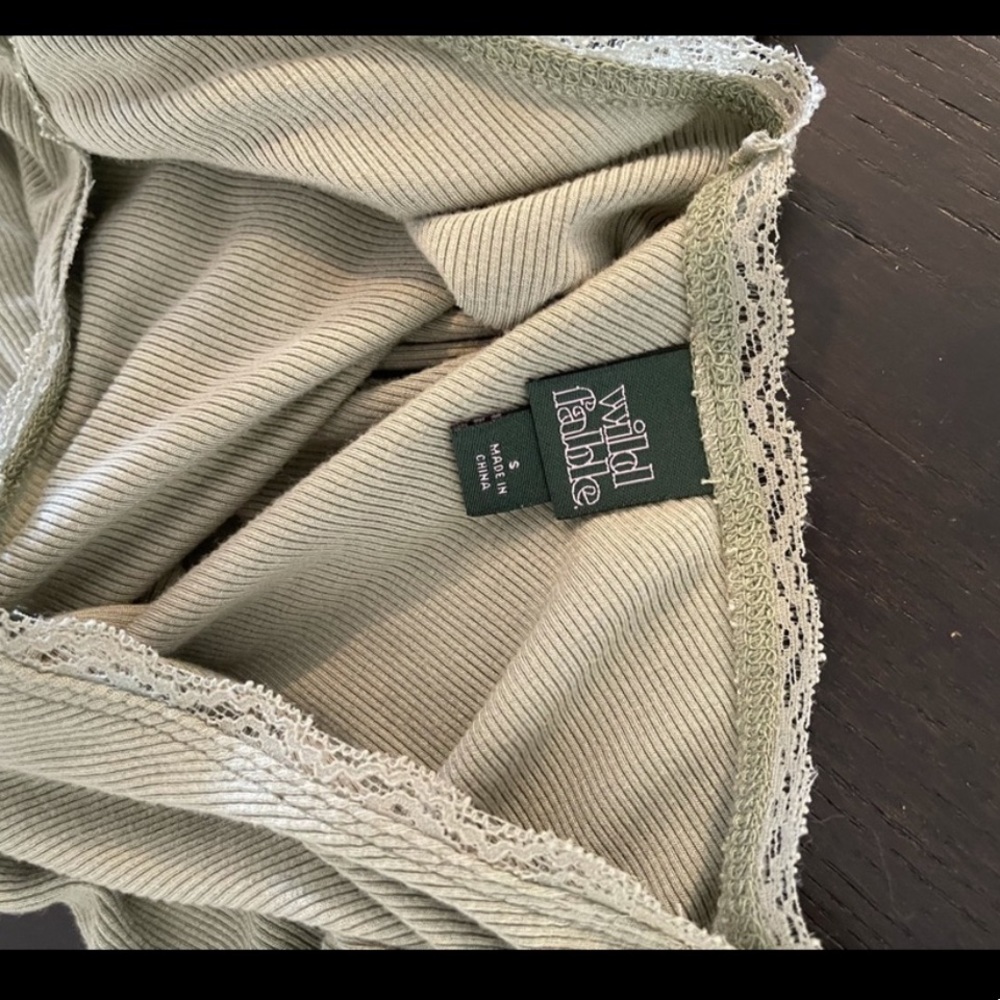 Mint green lace tipped body suit